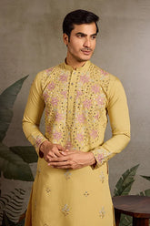 Yellow Embroidered Kurta